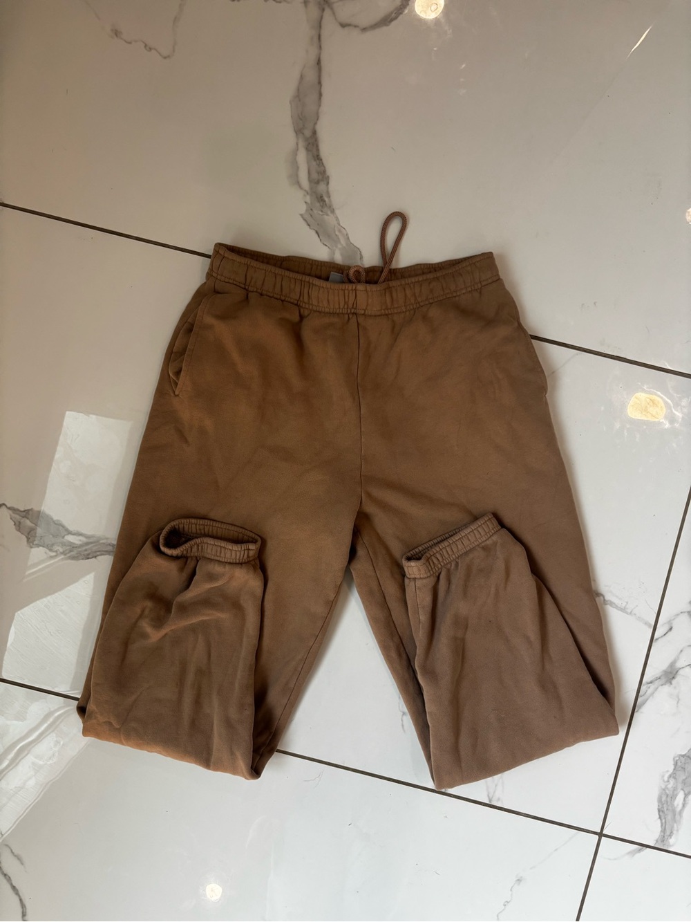 TNA Brown Elastic-Waist Track Joggers